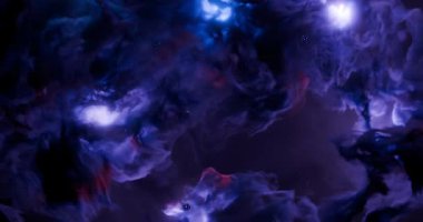 3d soyut renkli nebula alanı fraktal ışık arkaplanı döngüye alındı