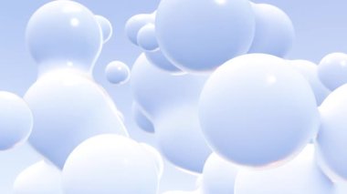 Hava döngüsü animasyonunda yüzen bir grup beyaz baloncuk