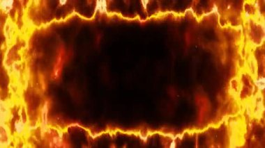 Parlayan kırmızı ve siyah alevlerin soyut arkaplanı