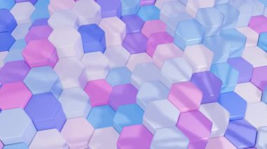 3d renkli altıgen arkaplan döngüsü canlandırmasıName