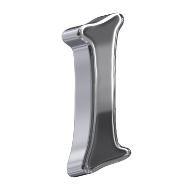 Zarif ve rafine edilmiş bir 3 boyutlu harf. Parlatılmış gümüş kromdan güzelce yapılmış. Bu mektubun yansıtıcı yüzeyi ve temiz çizgileri modern ve şık bir estetik yaratarak tasarım projeleri, tabelalar veya sanatsal gösterimler için ideal hale getiriyor.. 