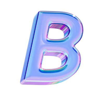 harf b 3d mavi beyaz arkaplan üzerinde izole