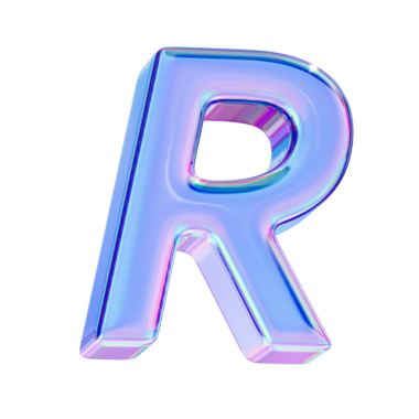 Alfabe harfi r 'nin 3 boyutlu canlandırması