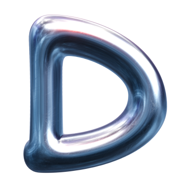 Camdan yapılmış alfabe d