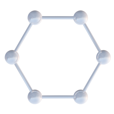 Siyah arkaplanda izole edilmiş 3 boyutlu molekül yapısı