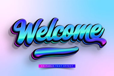 Renkli gradyan efektli karşılama sözcük efekti