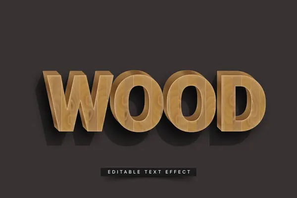 Vektör gerçekçi tahta alfabe harfleri, düzenlenebilir vektör tipografi etkisi