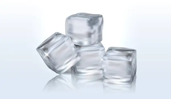 Beyaz arkaplanda 3D Buz Küpleri