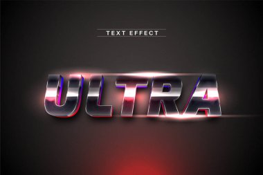 düzenlenebilir metin efekti metalik biçim, düzenlenebilir vektör tipografisi