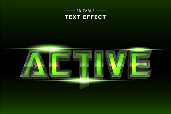 etkin metin efekti, yeşil ve metalik biçim, düzenlenebilir tipografi etkisi