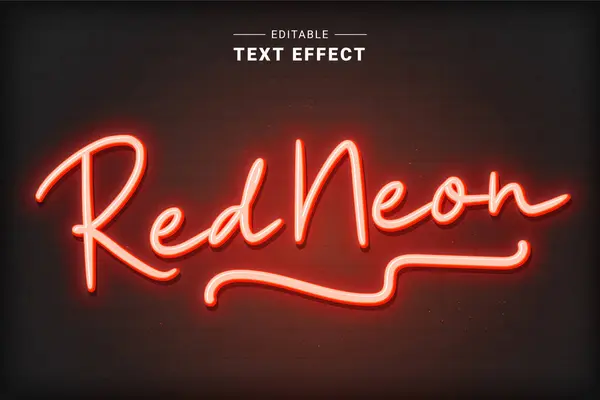 kırmızı neon metin efekti, düzenlenebilir tipografi efekti
