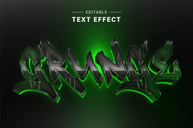 yeşil eğimli düzenlenebilir metin efekti