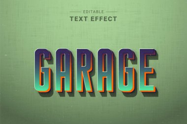 Eski tarz metin efekti. Vektör çizimi. düzenlenebilir şablon