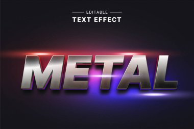 gümüş sinematik metin efekti, düzenlenebilir vektör metin efekti