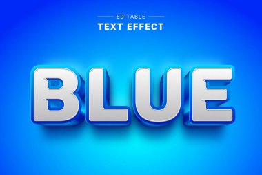 mavi düzenlenebilir tipografi efekti