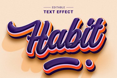 modern biçim 3d düzenlenebilir tipografi efekti