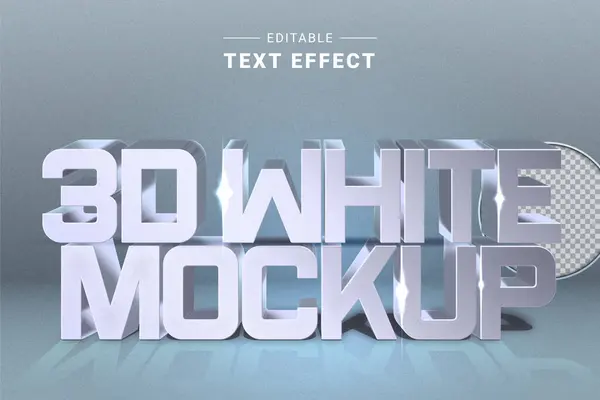 3d beyaz metin 3d efekti 3d biçim düzenlenebilir metin biçimi