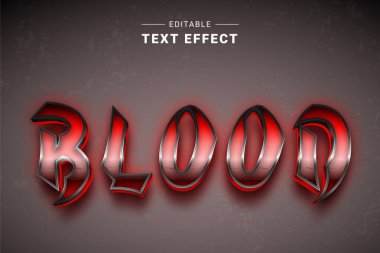Kan metni efekti, kırmızı kan değiştirilebilir metin efekti
