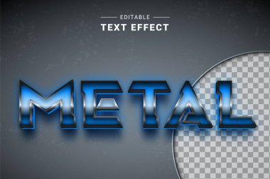 düzenlenebilir efekt mavi metal metin efekti 3 boyutlu gerçekçi biçimdeName
