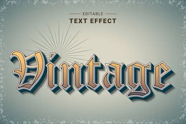 Vektör vintage yazı efekti. düzenlenebilir vektör