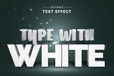 beyaz efekt düzenlenebilir metin efekti