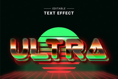 Düzenlenebilir grafik biçimi ile gelecek eğilimli metin efekti