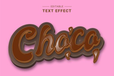 çikolata biçimi düzenlenebilir metin efekti