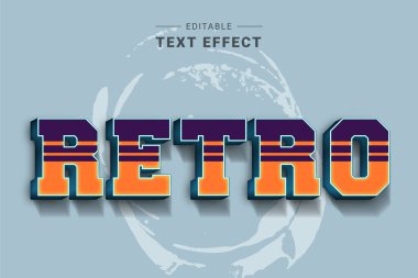retro biçim 3d yazı tipi ile düzenlenebilir metin efekti