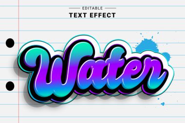 modern renkli sıvı dalga biçimi düzenlenebilir tipografi efekti