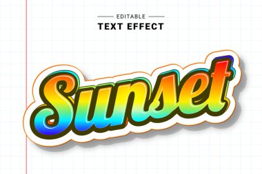 Renkli yaz güneşi metin tasarımı