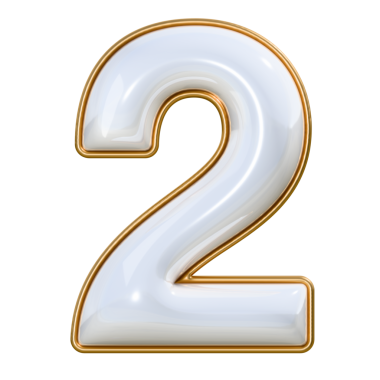 beyaz zemin üzerine 2 numaralı