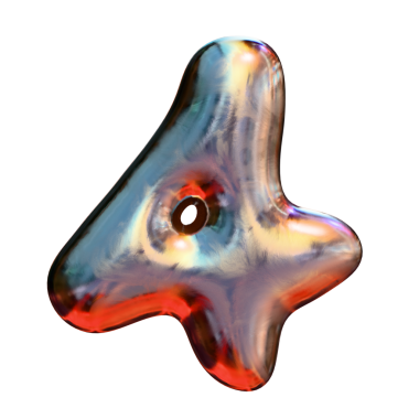 4 parlak metalik krom biçimi