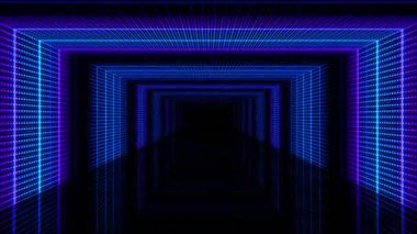 Sonsuz Siber Tünel Neon Bilim-Kurgu Canlandırma Döngüsü