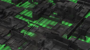 Siber Devre Panosu Parlayan Teknoloji Izgara Döngüsü Canlandırılmış Arkaplan