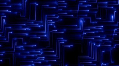 Geleceğin Neon Devre Tahtası Döngü Teknolojisi Parıltı Canlandırması