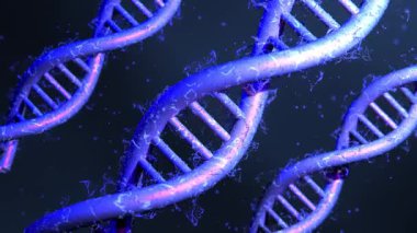 4K içinde Parlayan DNA Helix Animasyon Fütürist Genetik Döngü