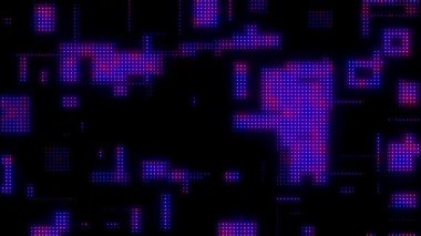 Piksel Boşluk Matriksi Eksi Boşluk Döngüsü Canlandırılmış Parlak Izgara