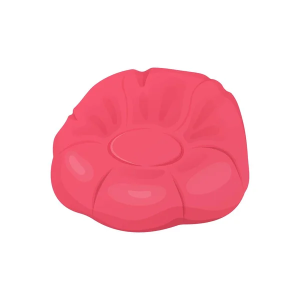 Poltrona Senza Cornice Rosa Cartoon Beanbag Sedia Sfondo Bianco — Vettoriale Stock