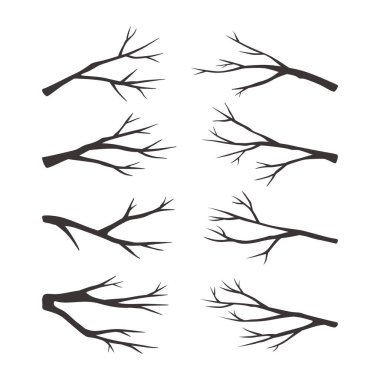 Beyaz arkaplandaki dalların siyah silueti.