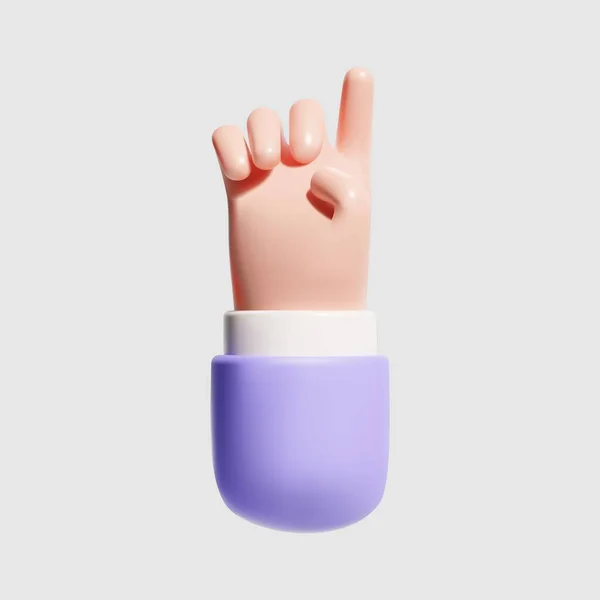 手は人差し指を指してる 3Dベクトルイラスト ジェスチャーを指す漫画のキャラクターの手 — ストックベクタ