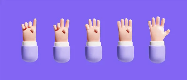 Set Hands Pointing Fingers Gestures Vector Illustration — Stock Vector