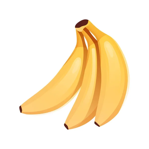 Három Banánt Izoláltak Fehéren Vektorillusztráció — Stock Vector