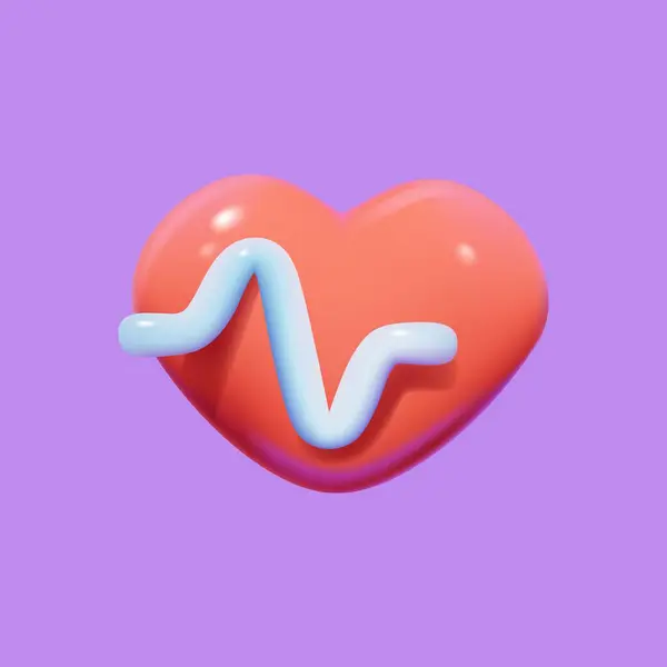 Red Heart Pulse Line Vector Icon Heart Pulse Cardiogram — Stock Vector