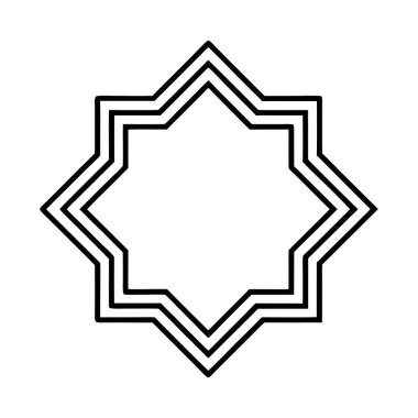 Geometrik Yıldız Çerçevesi İslami Sanat ve Dekoratif Sınır Vektörü
