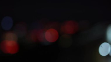 Otomobil Önü ve Arka Işıklar Gece Trafiğinde Odaklanmamış Işıklar Bokeh Modu Görüntüleriyle
