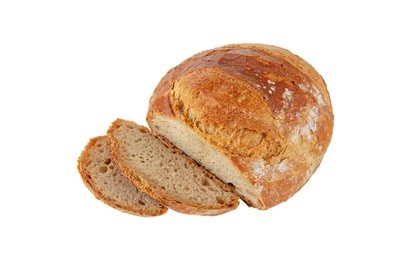 Ржаной Пшенично Коричневый Хлеб Хлеба Хлеба Хлеба Ломтики Изолированы Белом — стоковое фото