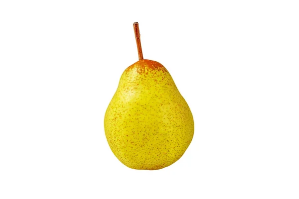 Päron Rocha Hela Frukt Isolerad Vitt Gulgröna Prickiga Päron — Stockfoto