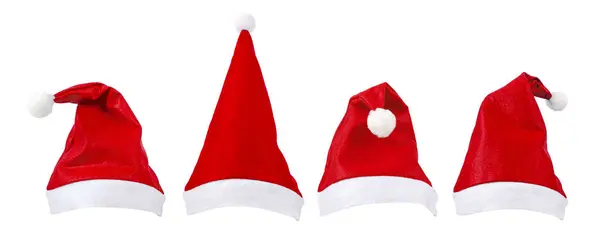 산타클로스붉은 모자가 흰색에 고립되어 크리스마스 — 스톡 사진