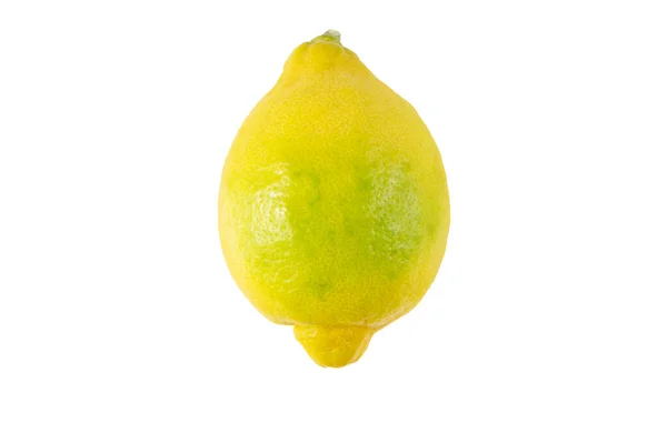 Yellow Green Lemon Fruit Isolated White Whole Citrus Limon — Stock Photo, Image