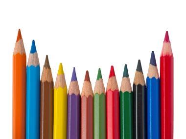 Renkli kalemler izole edilmiş şeffaf png ayarlandı. Sanat eserleri. Sanat ve grafik aracı.